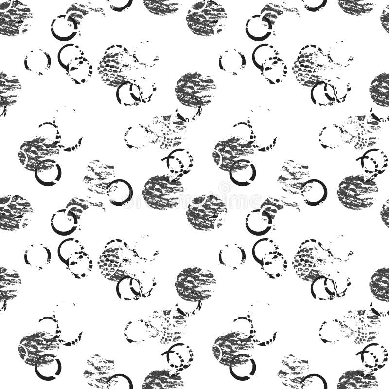 Download Modèle Sans Couture Abstrait Grunge Noir Et Blanc Avec Des Cercles, Des Anneaux, De Différentes Courses De Brosse Et Des Formes Illustration de Vecteur - Illustration du différent, modifié: 77161905