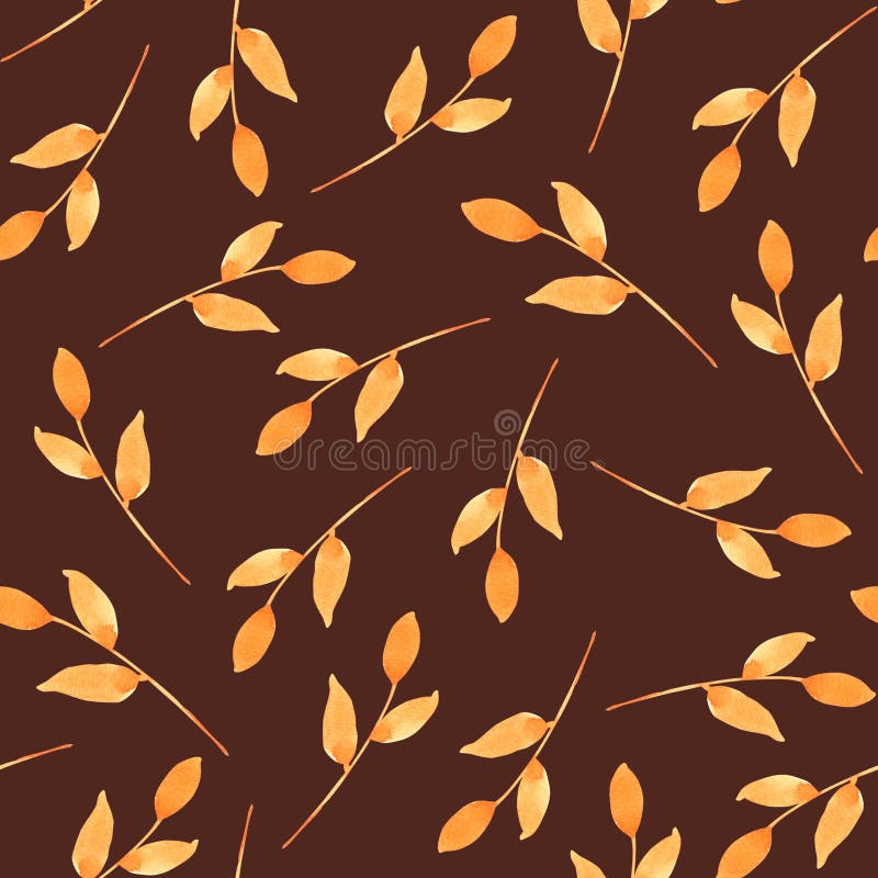 Modèle sans couture Autumn Leaf pour empaqueter, tissu d'impression L'image tirée par la main d'aquarelle parfaite pour des cas c illustration de vecteur