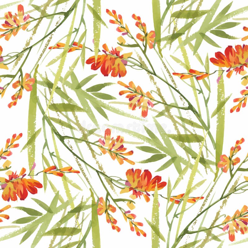 Modèle sans couture avec de belles fleurs, peinture d'aquarelle illustration de vecteur Modèle sans couture avec de belles fleurs, peinture d'aquarelle illustration de vecteur