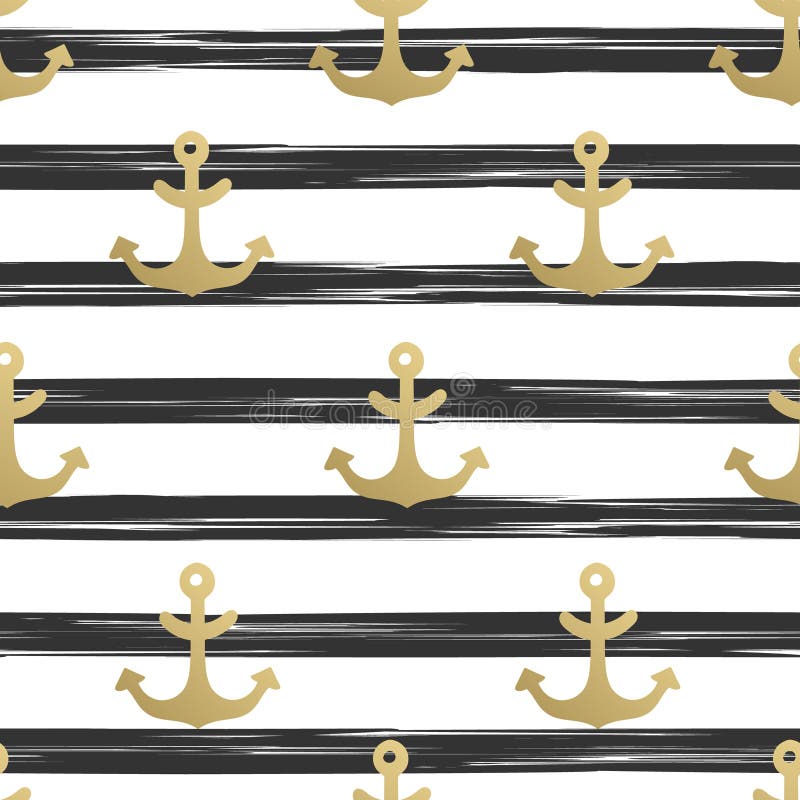 Modèle sans couture avec des ancres Ancres nautiques d'or de milieux Thème marin Illustration de vecteur illustration stock Modèle sans couture avec des ancres Ancres nautiques d'or de milieux Thème marin Illustration de vecteur illustration stock