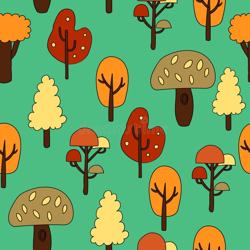 Modèle sans couture avec des arbres d'automne Illustration de vecteur illustration de vecteur Modèle sans couture avec des arbres d'automne Illustration de vecteur illustration de vecteur