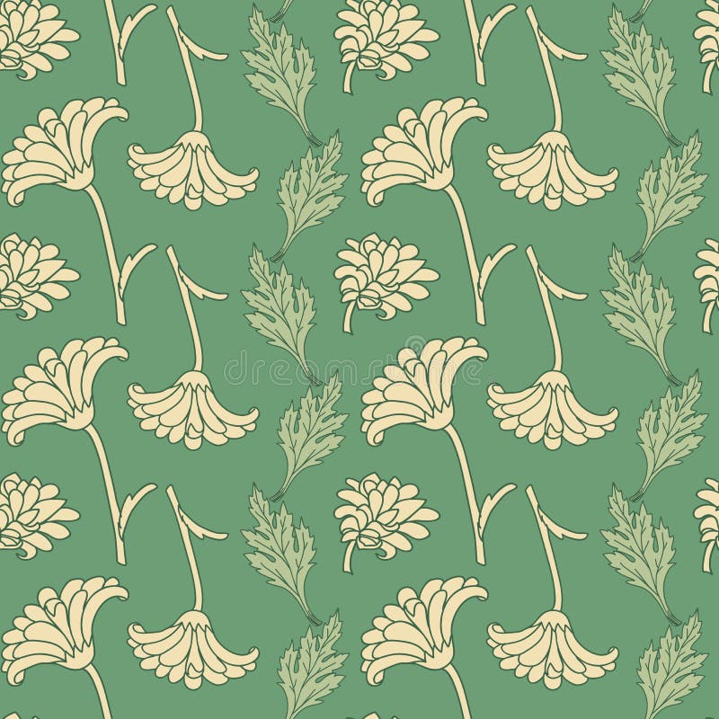 Modèle sans couture avec des chrysanthèmes illustration libre de droits Modèle sans couture avec des chrysanthèmes illustration libre de droits