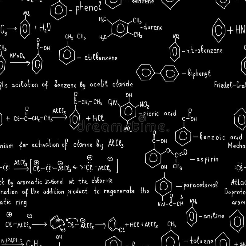 Modèle sans couture avec des formules chimiques illustration de vecteur Modèle sans couture avec des formules chimiques illustration de vecteur