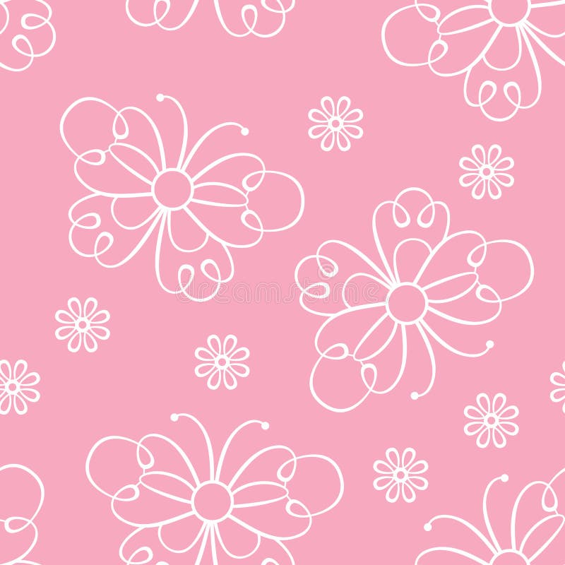 Modèle sans couture avec des papillons et des fleurs de dentelle De rose fond girly illustration libre de droits Modèle sans couture avec des papillons et des fleurs de dentelle De rose fond girly illustration libre de droits