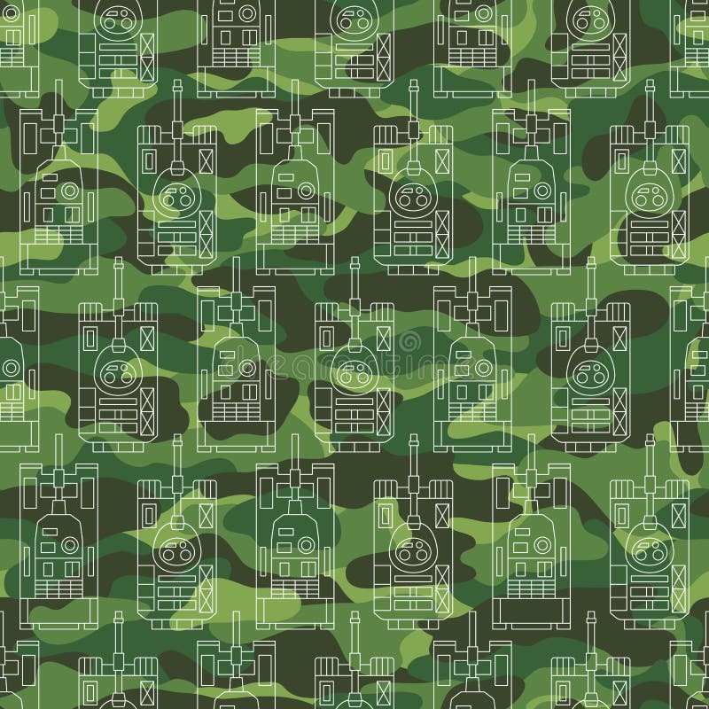 Modèle sans couture avec des réservoirs sur le fond de camouflage illustration de vecteur Modèle sans couture avec des réservoirs sur le fond de camouflage illustration de vecteur