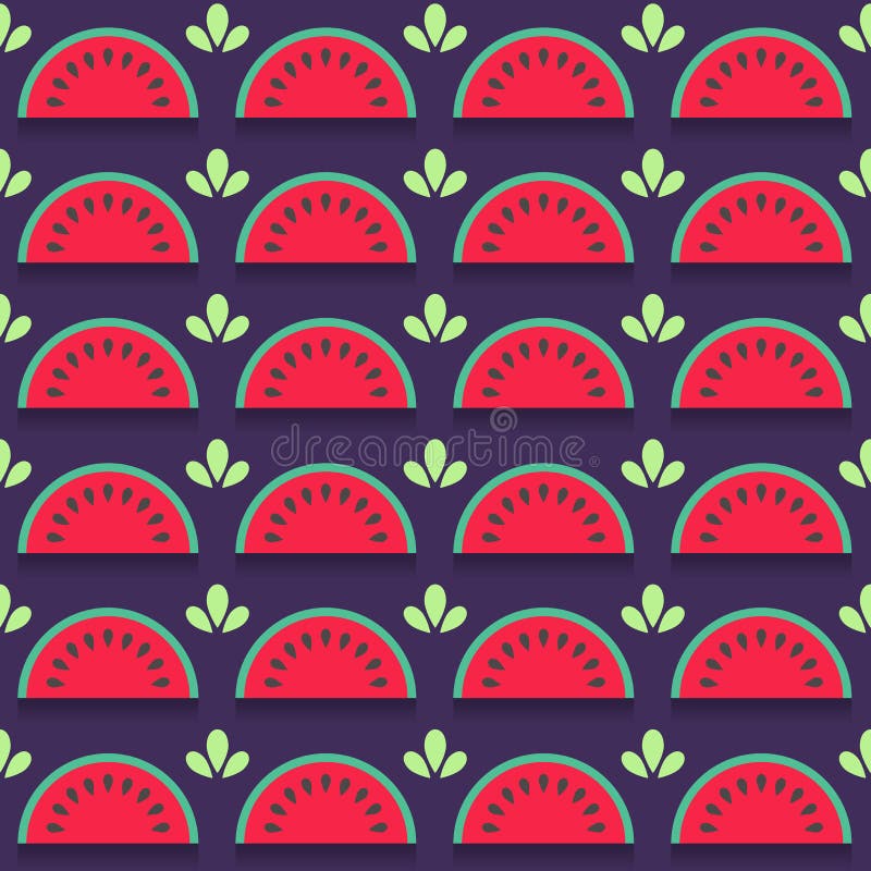 Modèle sans couture avec des tranches de pastèque illustration de vecteur Modèle sans couture avec des tranches de pastèque illustration de vecteur