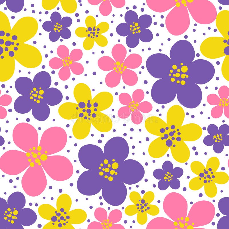 Modèle sans couture avec fleuri floral de couleur illustration libre de droits Modèle sans couture avec fleuri floral de couleur illustration libre de droits