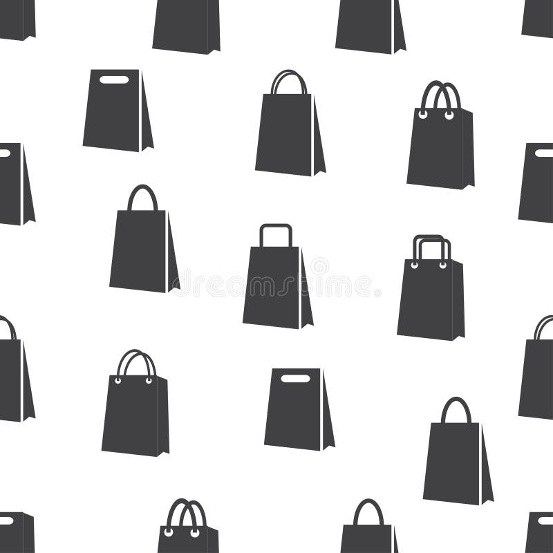 Modèle sans couture avec l'icône de sac sur le fond blanc illustration stock Modèle sans couture avec l'icône de sac sur le fond blanc illustration stock