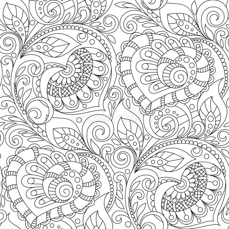 Modèle sans couture avec l'ornement de coeurs Modèle décoratif floral dans le style de zentangle Page antistress adulte de colora illustration de vecteur Modèle sans couture avec l'ornement de coeurs Modèle décoratif floral dans le style de zentangle Page antistress adulte de colora illustration de vecteur