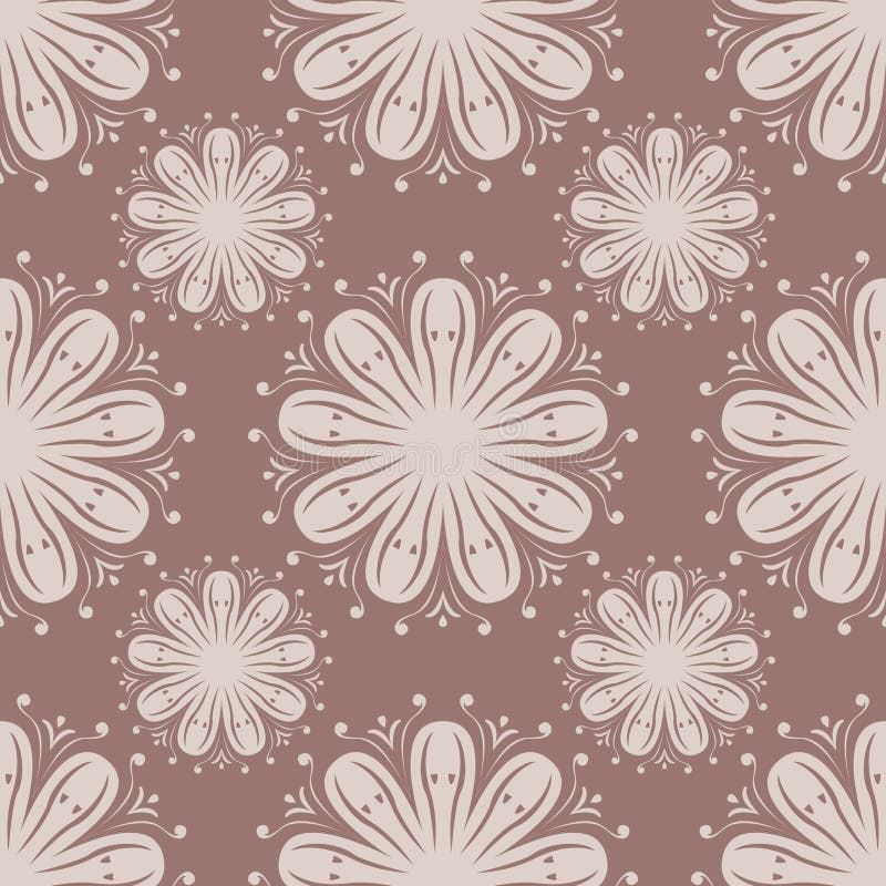 Seamless pattern with flower element. Brown and beige abstract wallpaper. Vector illustration. Seamless pattern with flower element. Brown and beige abstract wallpaper. Vector illustration