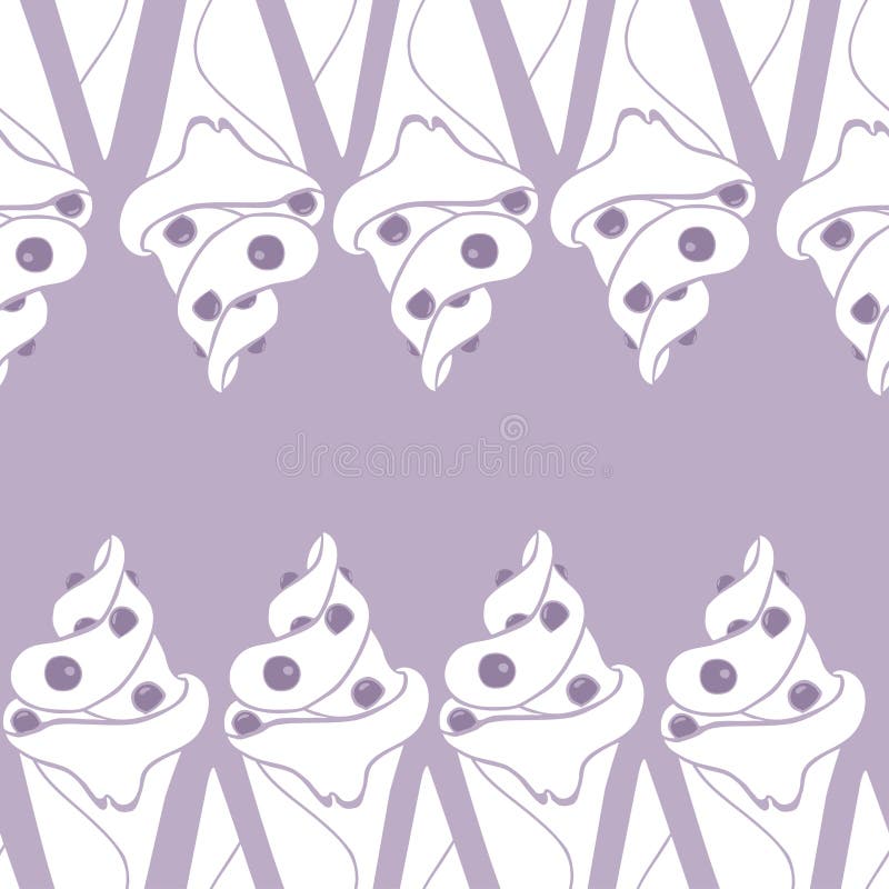 Modèle sans couture avec la crème glacée dans les couleurs violettes illustration stock Modèle sans couture avec la crème glacée dans les couleurs violettes illustration stock