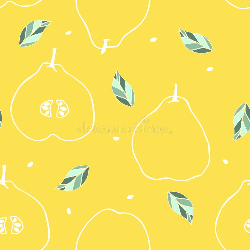 Modèle sans couture avec le coing, la feuille et la graine d'ensemble Fond de fruit tropical illustration de vecteur Modèle sans couture avec le coing, la feuille et la graine d'ensemble Fond de fruit tropical illustration de vecteur