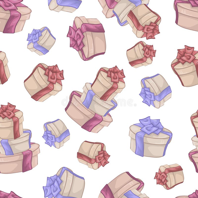 Modèle sans couture avec les cadeaux mignons de bande dessinée Illustration de vecteur illustration libre de droits Modèle sans couture avec les cadeaux mignons de bande dessinée Illustration de vecteur illustration libre de droits