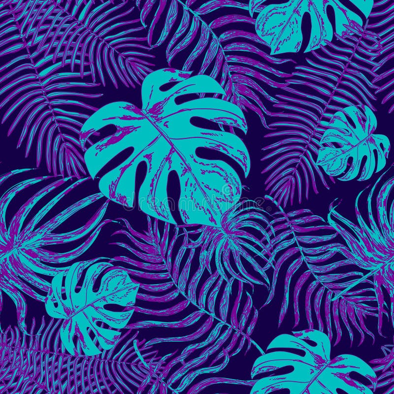 Modèle sans couture avec les feuilles exotiques illustration stock Modèle sans couture avec les feuilles exotiques illustration stock