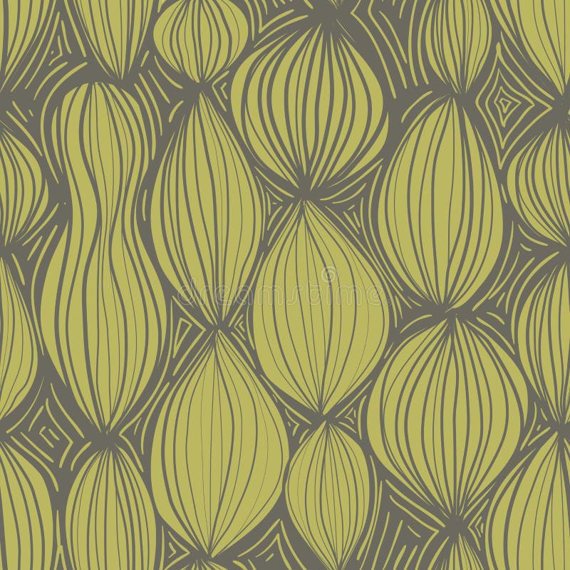 Modèle sans couture avec les éléments ronds abstraits dans la couleur jaune sur le fond gris illustration libre de droits Modèle sans couture avec les éléments ronds abstraits dans la couleur jaune sur le fond gris illustration libre de droits