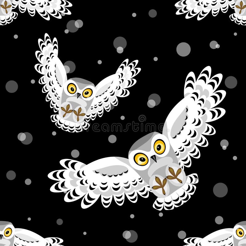 Modèle sans couture avec piloter les hiboux polaires illustration de vecteur Modèle sans couture avec piloter les hiboux polaires illustration de vecteur