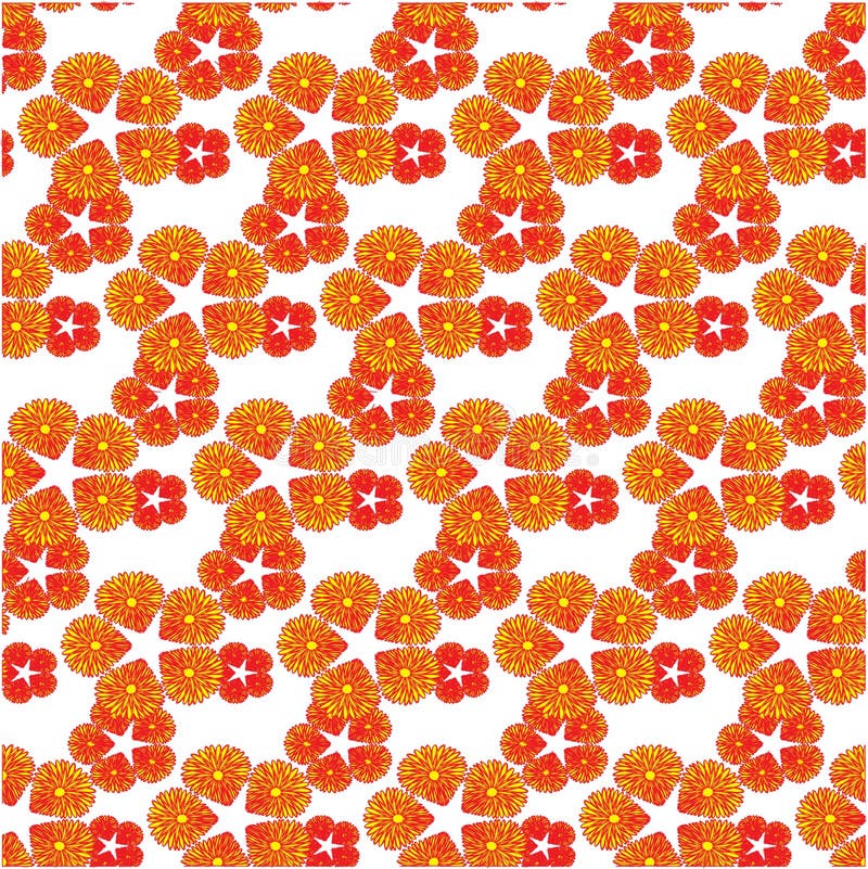 Modèle sans couture avec un petit des fleurs rouges et jaunes illustration libre de droits Modèle sans couture avec un petit des fleurs rouges et jaunes illustration libre de droits
