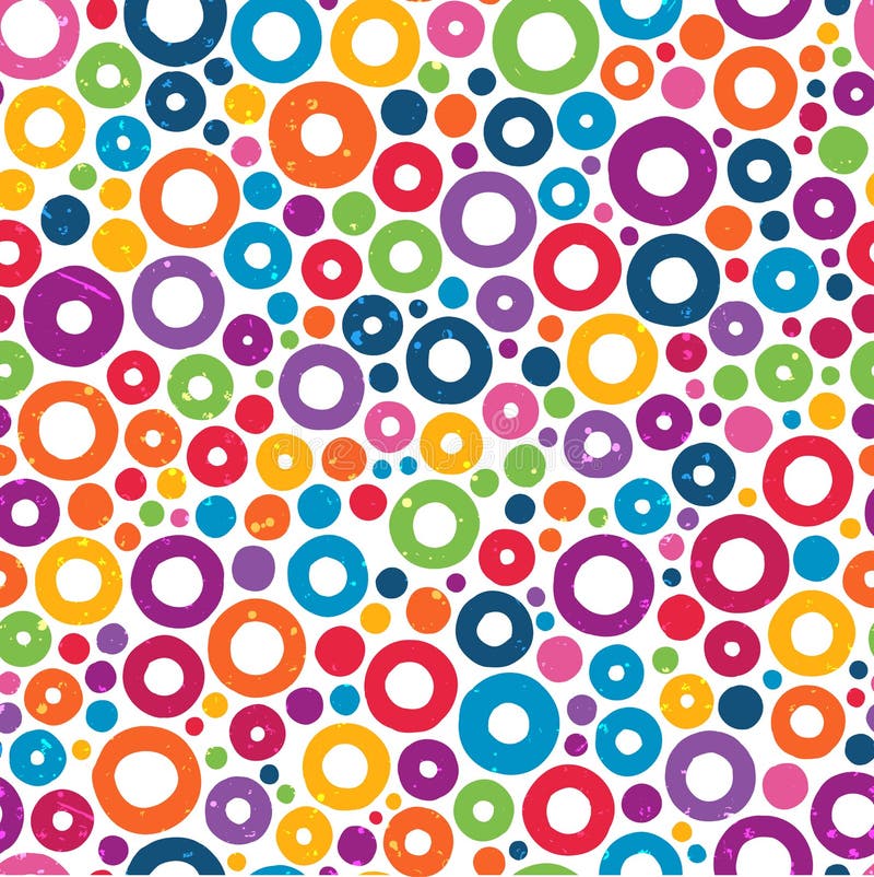Modèle sans couture coloré avec les cercles tirés par la main. illustration stock