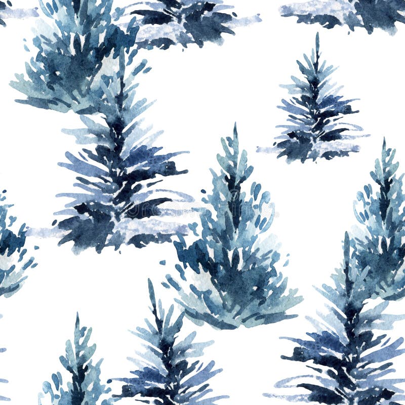 Modèle sans couture d'arbre de Noël d'aquarelle illustration de vecteur Modèle sans couture d'arbre de Noël d'aquarelle illustration de vecteur