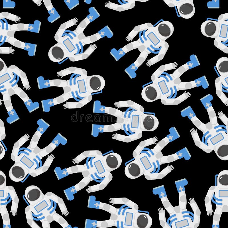 Modèle sans couture d'astronaute Astronautes dans l'espace noir illustration libre de droits Modèle sans couture d'astronaute Astronautes dans l'espace noir illustration libre de droits
