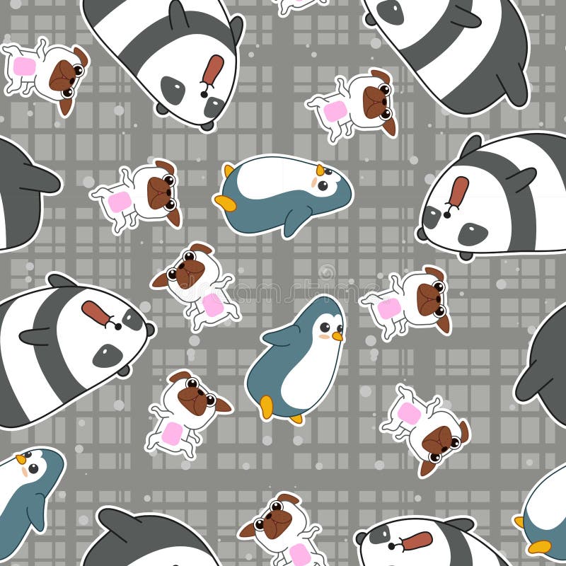 Mod?le sans couture de 4 animaux illustration de vecteur Mod?le sans couture de 4 animaux illustration de vecteur