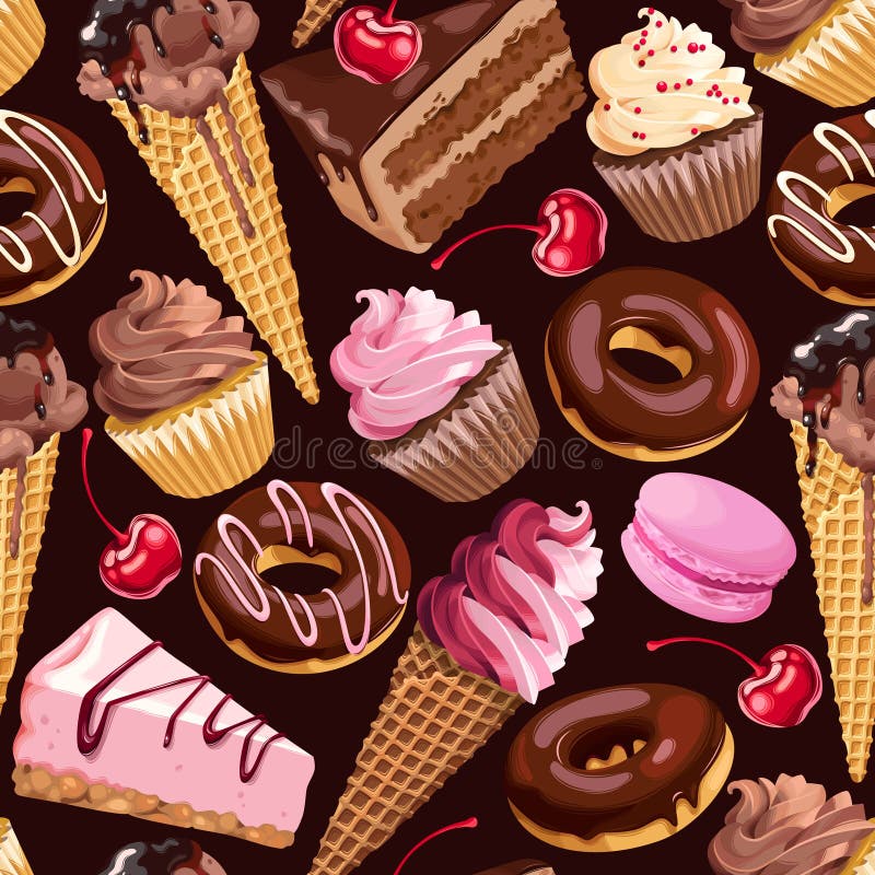 Modèle sans couture de bonbons à chocolat illustration stock Modèle sans couture de bonbons à chocolat illustration stock