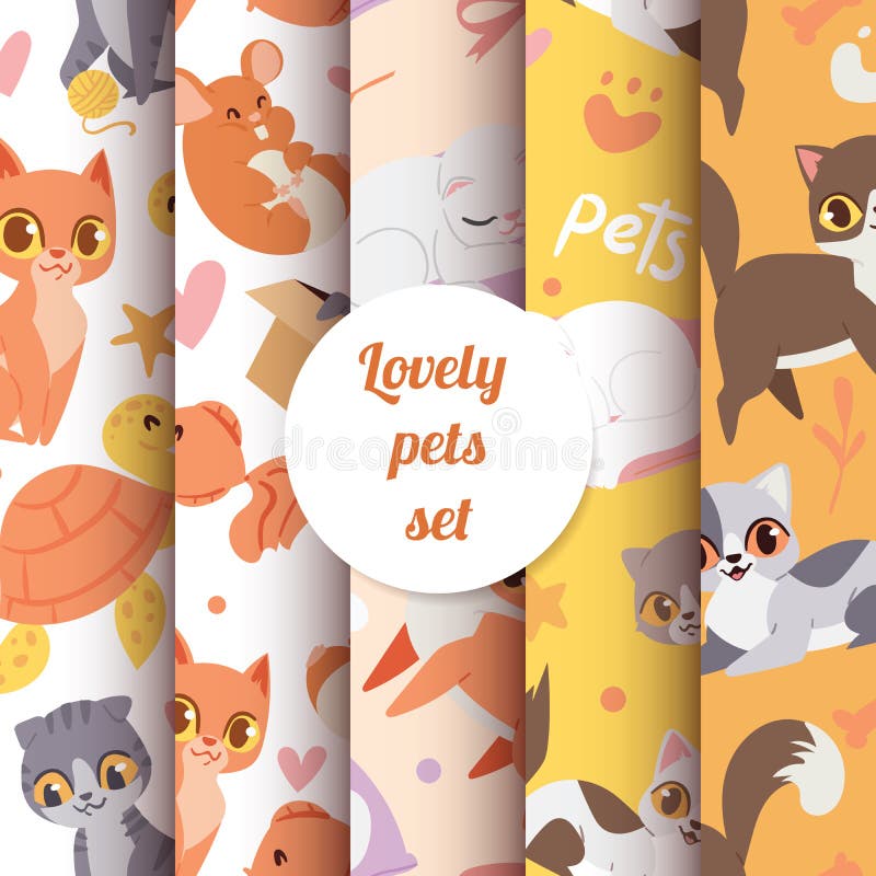 Modèle sans couture de chats mignons d'animaux avec la belle illustration de vecteur d'animaux familiers de caractères illustration de vecteur Modèle sans couture de chats mignons d'animaux avec la belle illustration de vecteur d'animaux familiers de caractères illustration de vecteur