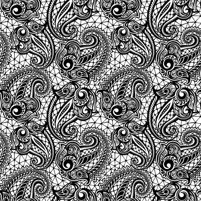 Modèle sans couture de dentelle de Paisley illustration libre de droits Modèle sans couture de dentelle de Paisley illustration libre de droits