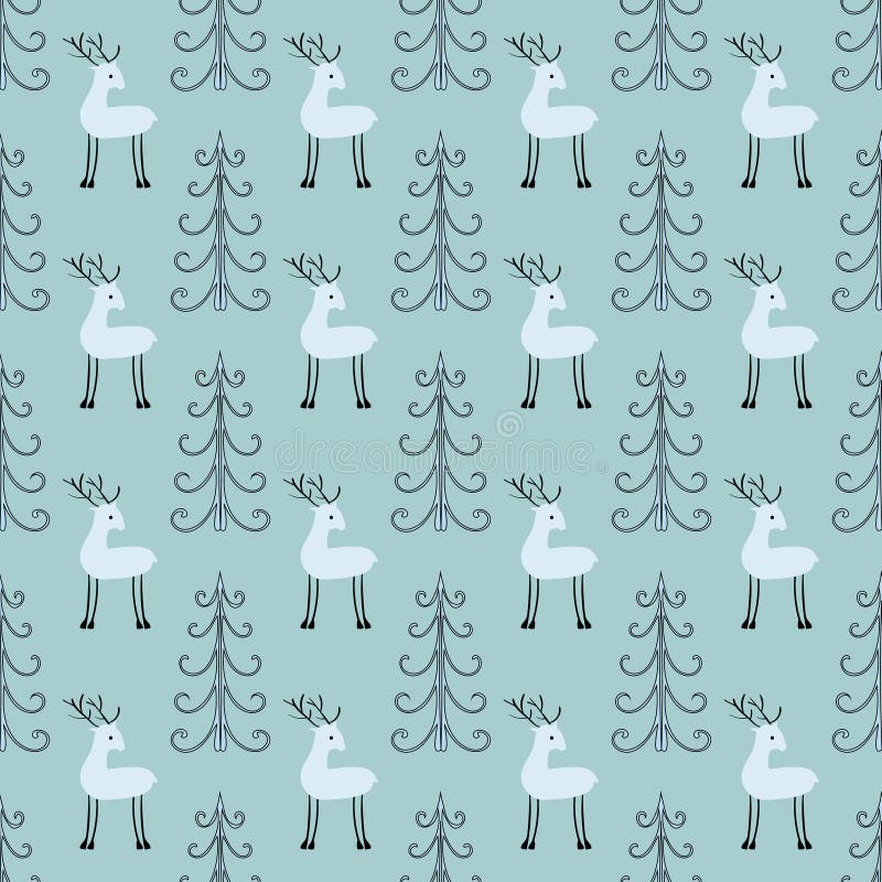 Modèle sans couture de forêt de cerfs communs illustration libre de droits