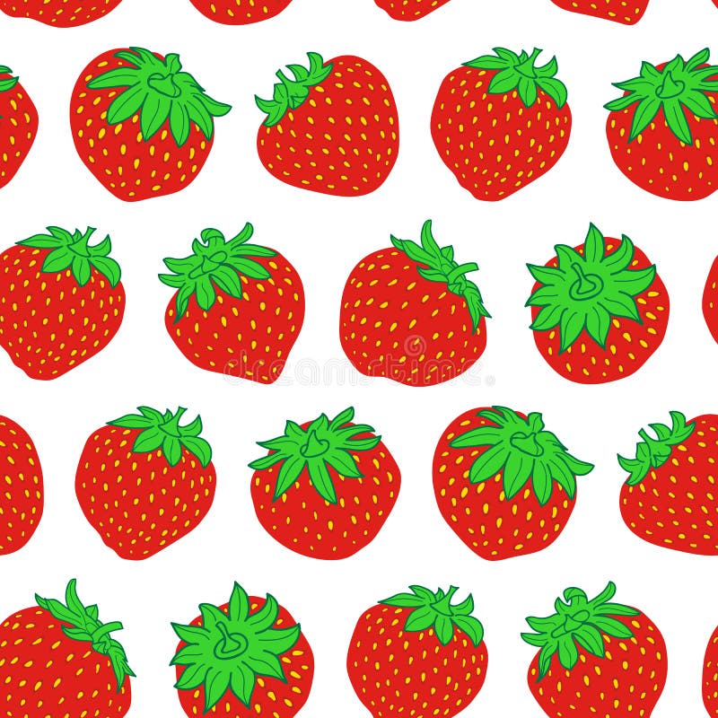 Modèle sans couture de fraise rouge de vecteur sur le blanc illustration libre de droits Modèle sans couture de fraise rouge de vecteur sur le blanc illustration libre de droits