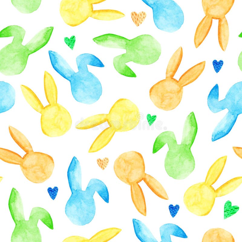 Modèle sans couture de lapin d'aquarelle Vacances de Pâques Pour la conception, la carte, la copie ou le fond illustration de vecteur Modèle sans couture de lapin d'aquarelle Vacances de Pâques Pour la conception, la carte, la copie ou le fond illustration de vecteur