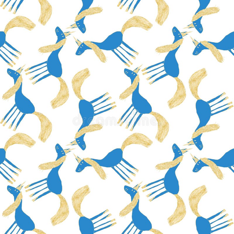 Modèle sans couture de licorne colorée mignonne tirée par la main illustration de vecteur Modèle sans couture de licorne colorée mignonne tirée par la main illustration de vecteur