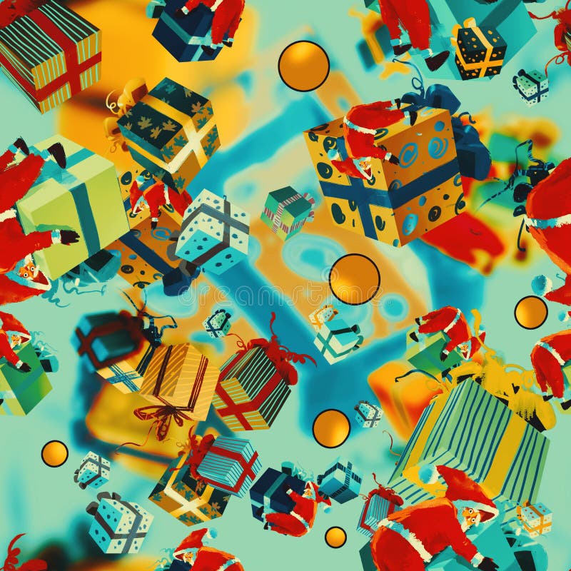 Modèle sans couture de Noël avec des boîte-cadeau illustration de vecteur Modèle sans couture de Noël avec des boîte-cadeau illustration de vecteur