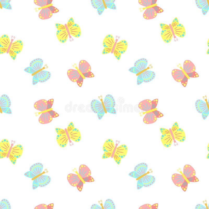 Modèle sans couture de Pâques des papillons sur un fond transparent Illustration tirée par la main de vecteur pour des vacances d illustration libre de droits Modèle sans couture de Pâques des papillons sur un fond transparent Illustration tirée par la main de vecteur pour des vacances d illustration libre de droits