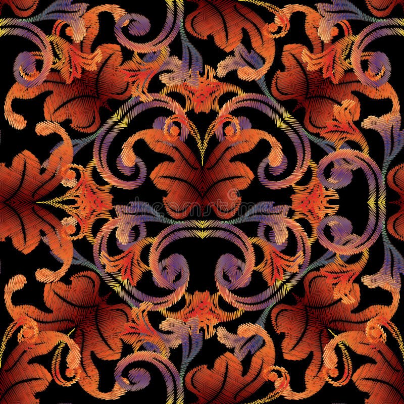 Modèle sans couture de tapisserie baroque Fond de vintage de vecteur wal illustration libre de droits Modèle sans couture de tapisserie baroque Fond de vintage de vecteur wal illustration libre de droits