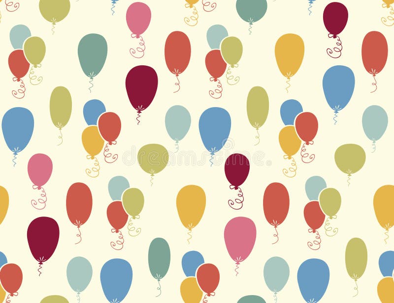 Modèle sans couture de vecteur avec les baloons colorés illustration libre de droits