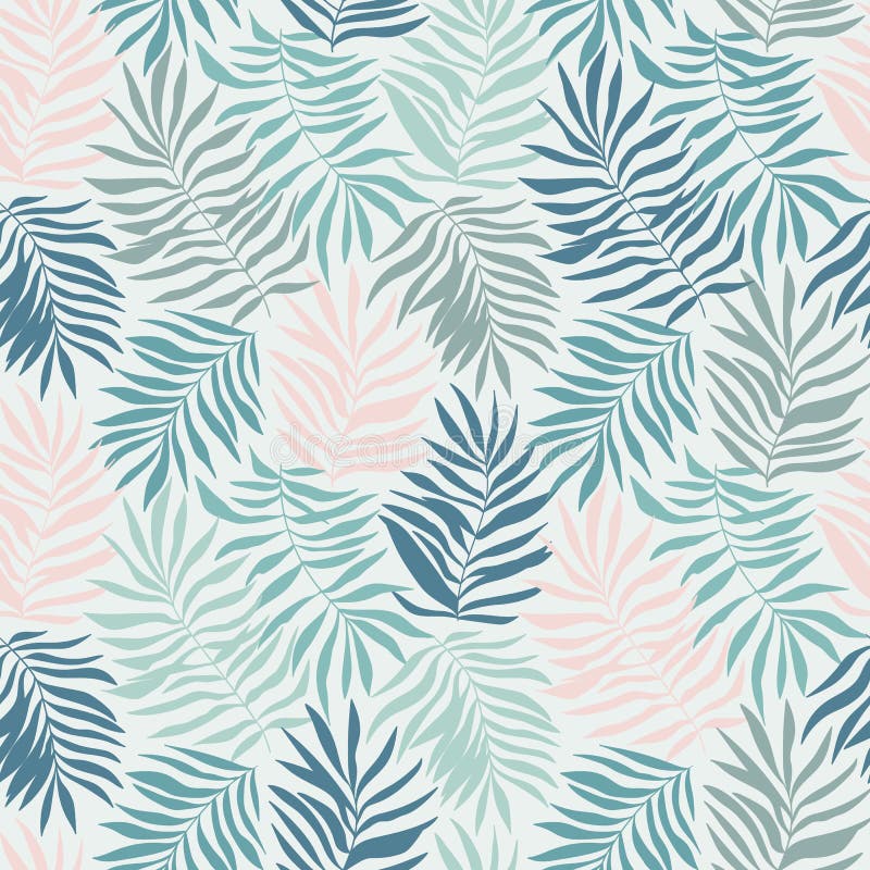 Modèle sans couture de vecteur avec les feuilles tropicales Belle copie avec les usines exotiques tirées par la main illustration de vecteur