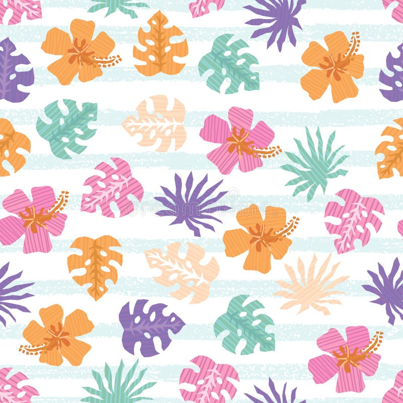 Modèle sans couture de vecteur avec les feuilles tropicales de jungle illustration stock Modèle sans couture de vecteur avec les feuilles tropicales de jungle illustration stock