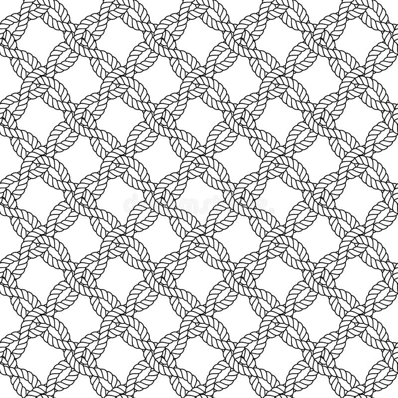Modèle sans couture de vecteur de noeud marin de corde Conception nautique Illustration de marine Papier peint d'océan Éléments d