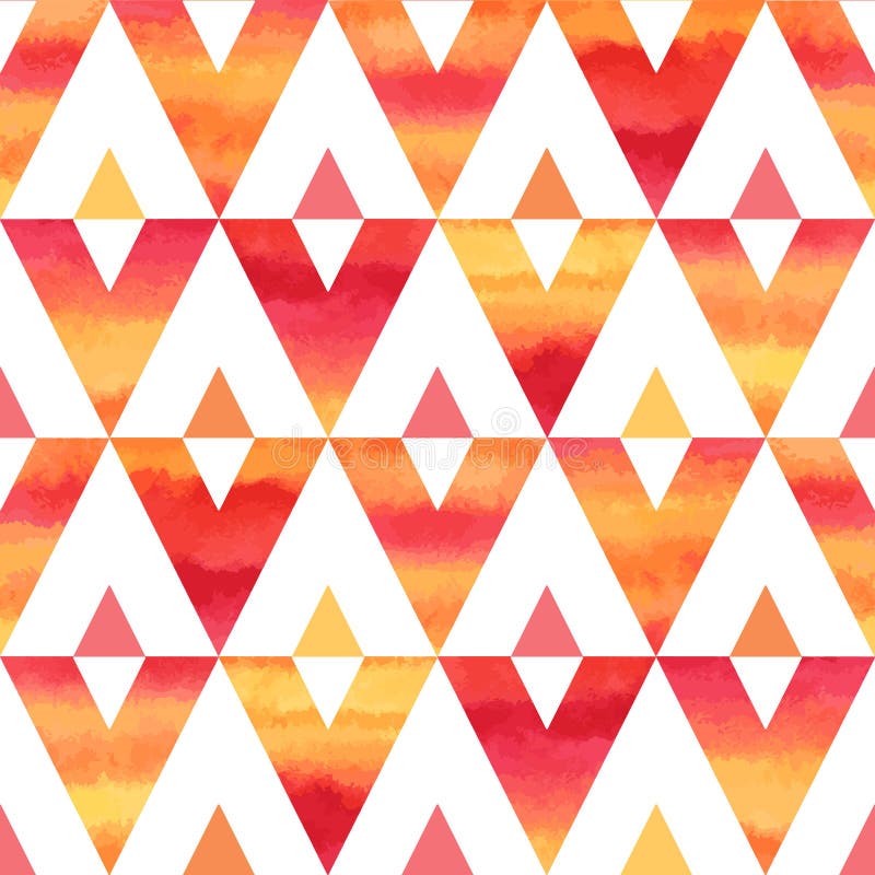Modèle sans couture de vecteur de triangles colorées d'aquarelle illustration libre de droits Modèle sans couture de vecteur de triangles colorées d'aquarelle illustration libre de droits
