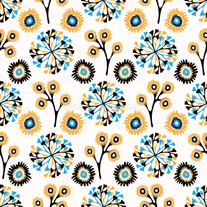 Modèle sans couture de vecteur de fleurs de chute, Autumn Floral Blooms tiré par la main illustration de vecteur Modèle sans couture de vecteur de fleurs de chute, Autumn Floral Blooms tiré par la main illustration de vecteur