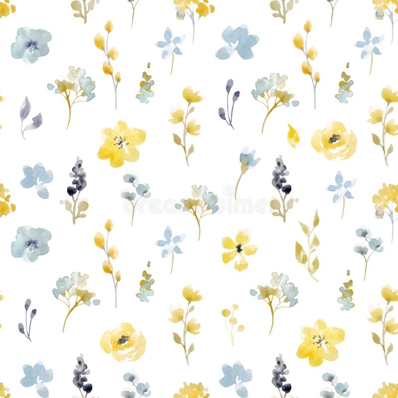 Modèle sans couture de vecteur floral d'aquarelle illustration stock Modèle sans couture de vecteur floral d'aquarelle illustration stock