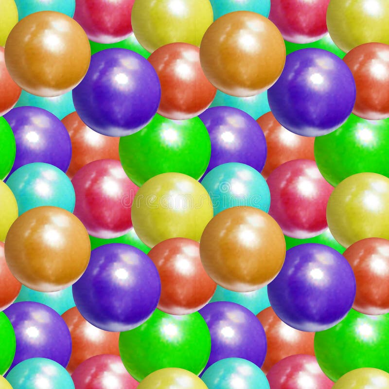 Modèle sans couture de vecteur, fond coloré de boules en plastique réalistes, couleurs lumineuses illustration libre de droits Modèle sans couture de vecteur, fond coloré de boules en plastique réalistes, couleurs lumineuses illustration libre de droits