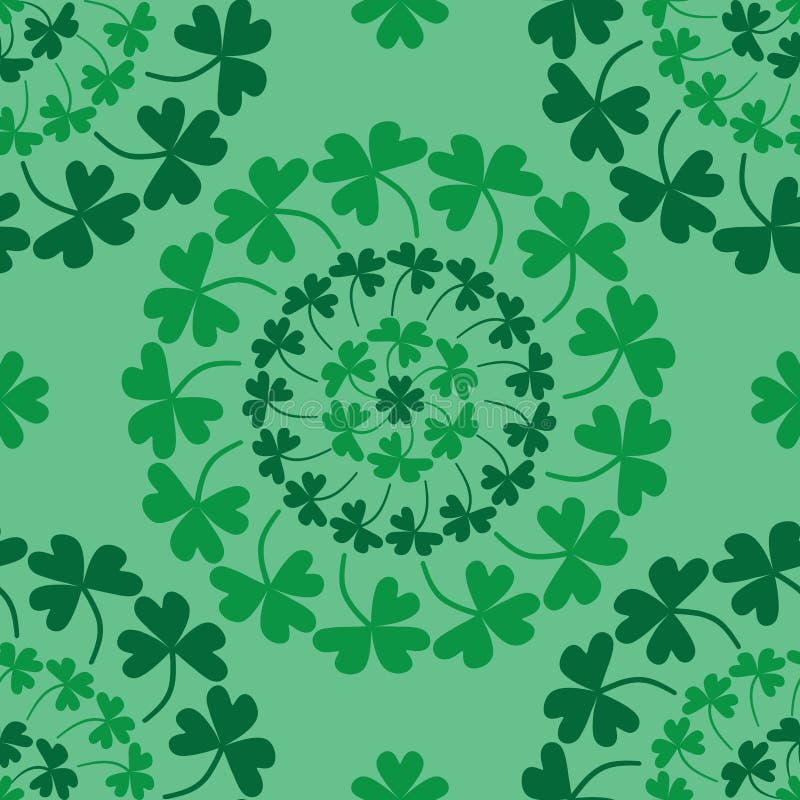 Modèle sans couture de vert de trèfle de cercle de mandala de jour du ` s de St Patrick illustration de vecteur