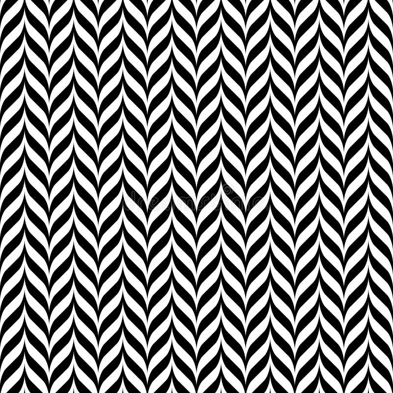 Motif sans couture vintage noir et blanc en zigzag illustration libre de droits