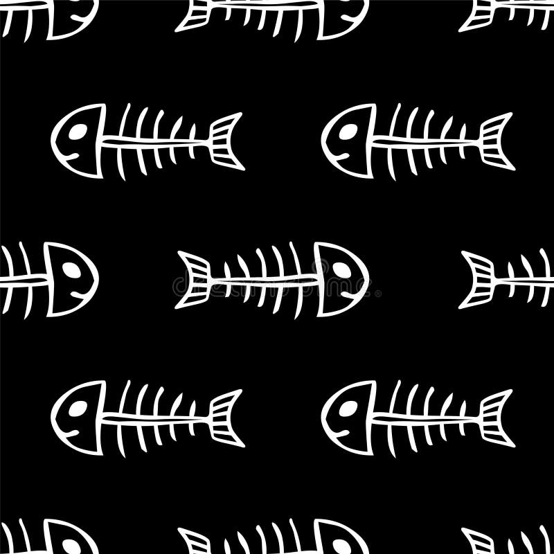 Modèle sans couture des squelettes de poissons illustration libre de droits Modèle sans couture des squelettes de poissons illustration libre de droits