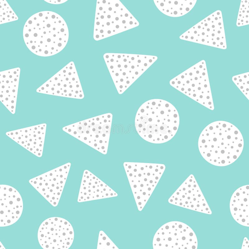 Modèle sans couture géométrique simple avec des cercles et des triangles Dessiné à la main illustration stock Modèle sans couture géométrique simple avec des cercles et des triangles Dessiné à la main illustration stock