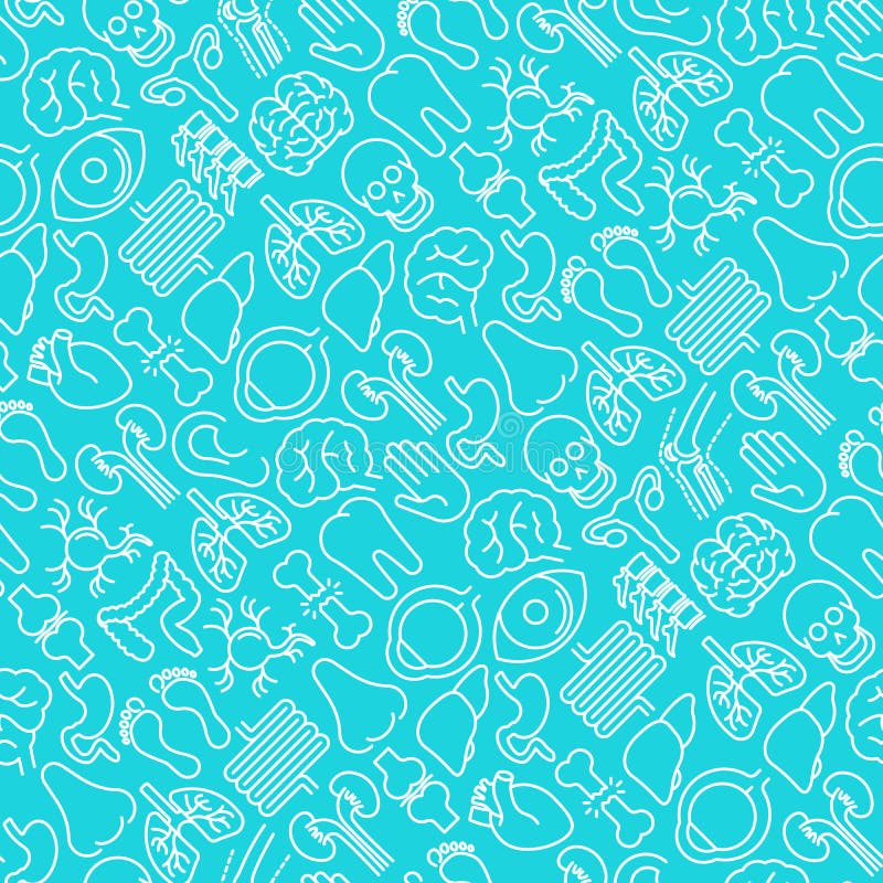 Modèle sans couture humain d'organes internes illustration stock Modèle sans couture humain d'organes internes illustration stock