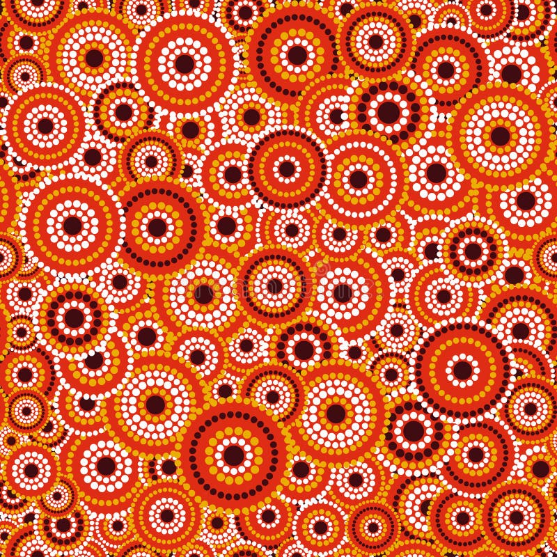 Modèle sans couture indigène australien de vecteur avec les cercles pointillés illustration libre de droits Modèle sans couture indigène australien de vecteur avec les cercles pointillés illustration libre de droits