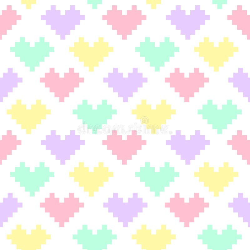 Modèle sans couture mignon des coeurs dans des couleurs en pastel sur un fond blanc illustration stock Modèle sans couture mignon des coeurs dans des couleurs en pastel sur un fond blanc illustration stock